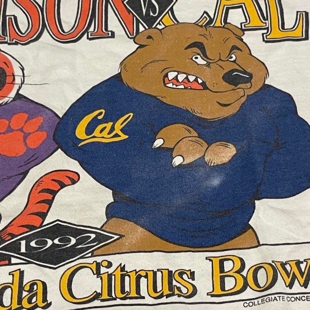 Clemson vs California Citrus Bowl 1992 Florida Citrus Bowl white tee Size XL